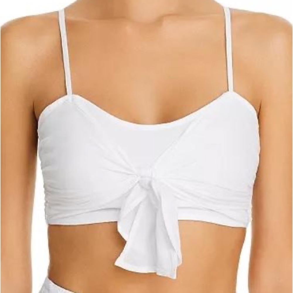 White Aqua Bralette Crop Top